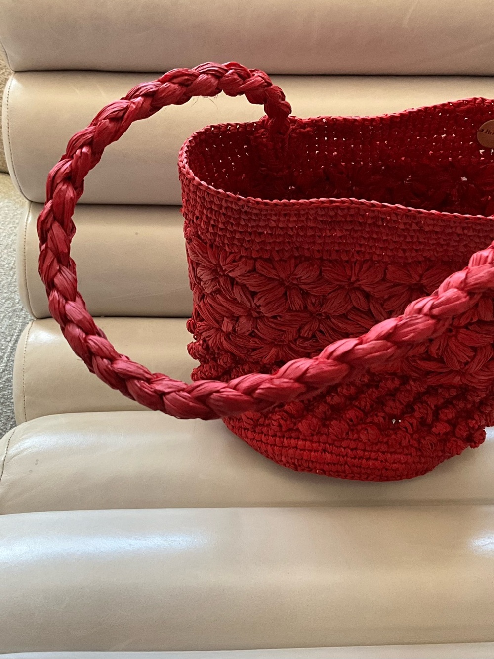 Rouje Handcrafted Red Bucket Bag - Picture 2 of 9